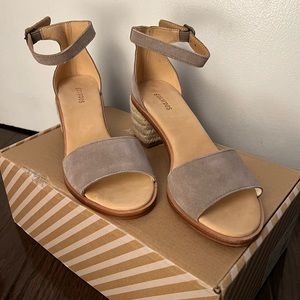 Soludos Suede Sandals w/Espadrille Block Heel